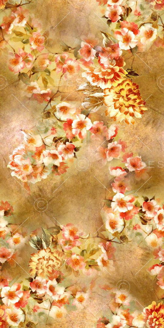 朦胧花卉印花华亿平台图片