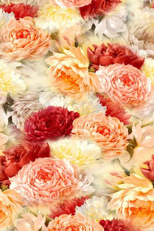 朦胧花卉印花华亿平台图片