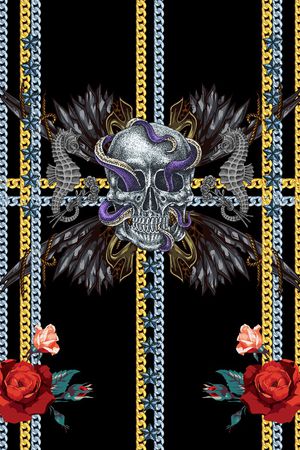 骷髅印花华亿平台图片