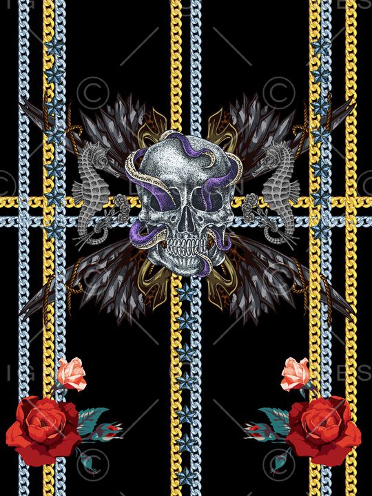 骷髅印花华亿平台图片