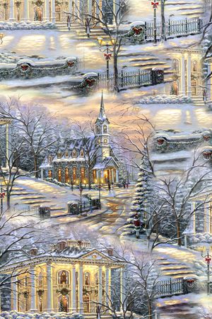 手绘风景印花华亿平台图片