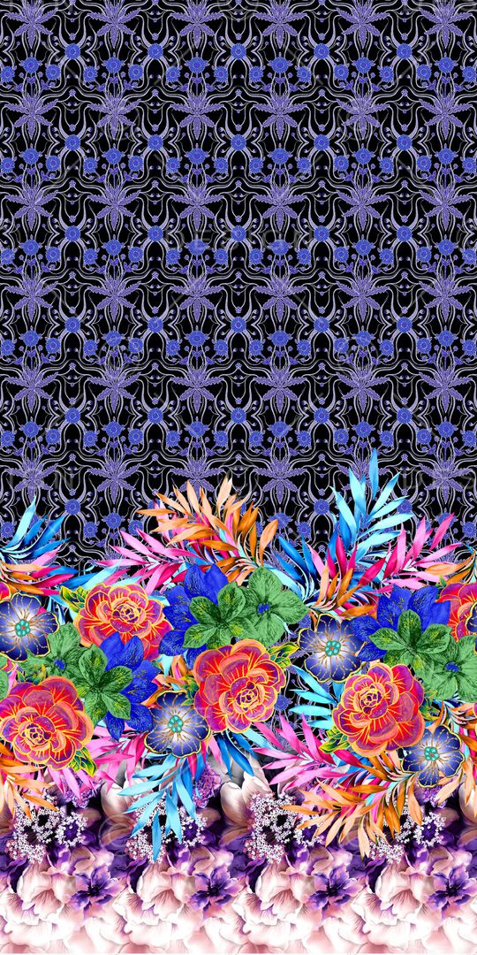 水彩花卉印花华亿平台图片