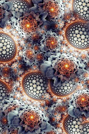 抽象花卉印花华亿平台图片