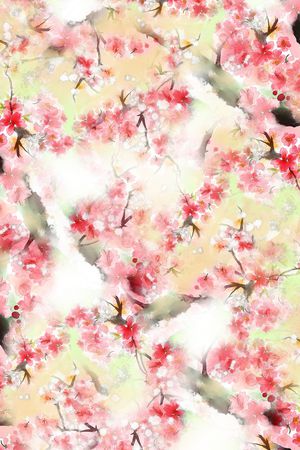 水彩花卉印花华亿平台图片