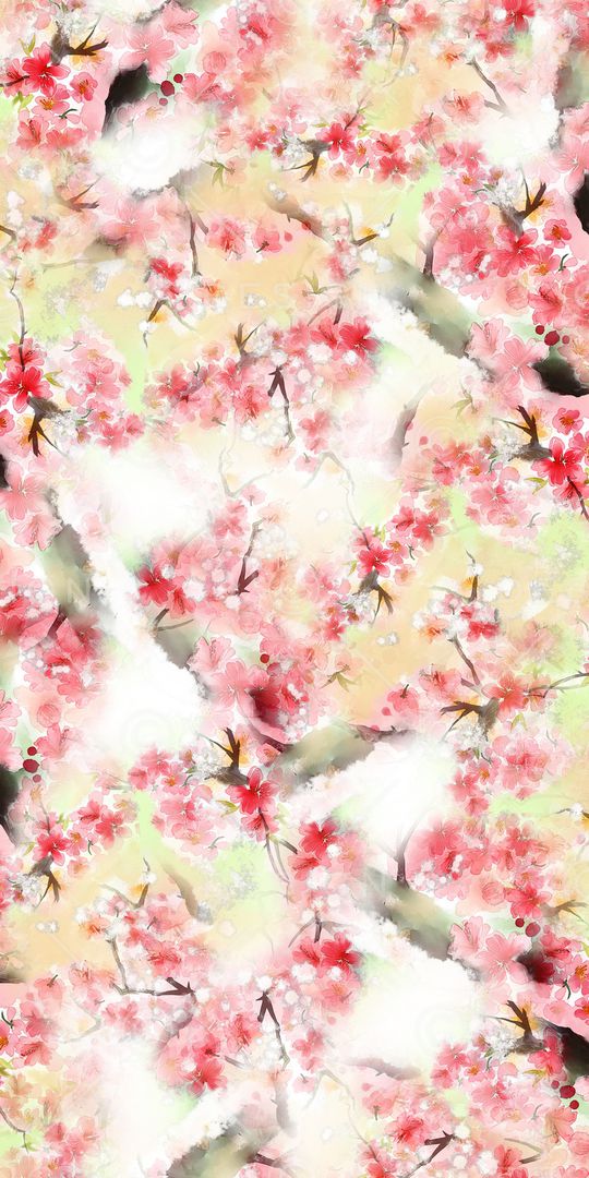 水彩花卉印花华亿平台图片