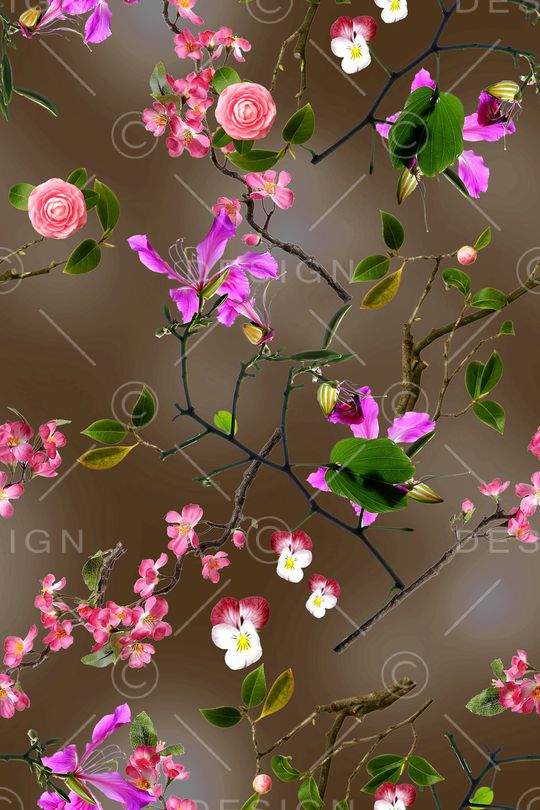 花卉印花华亿平台图片