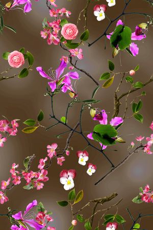 花卉印花华亿平台图片