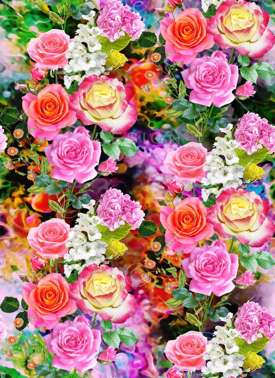 混合拼接印花华亿平台图片