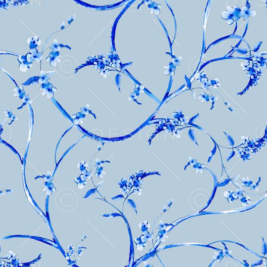 青花瓷印花华亿平台图片