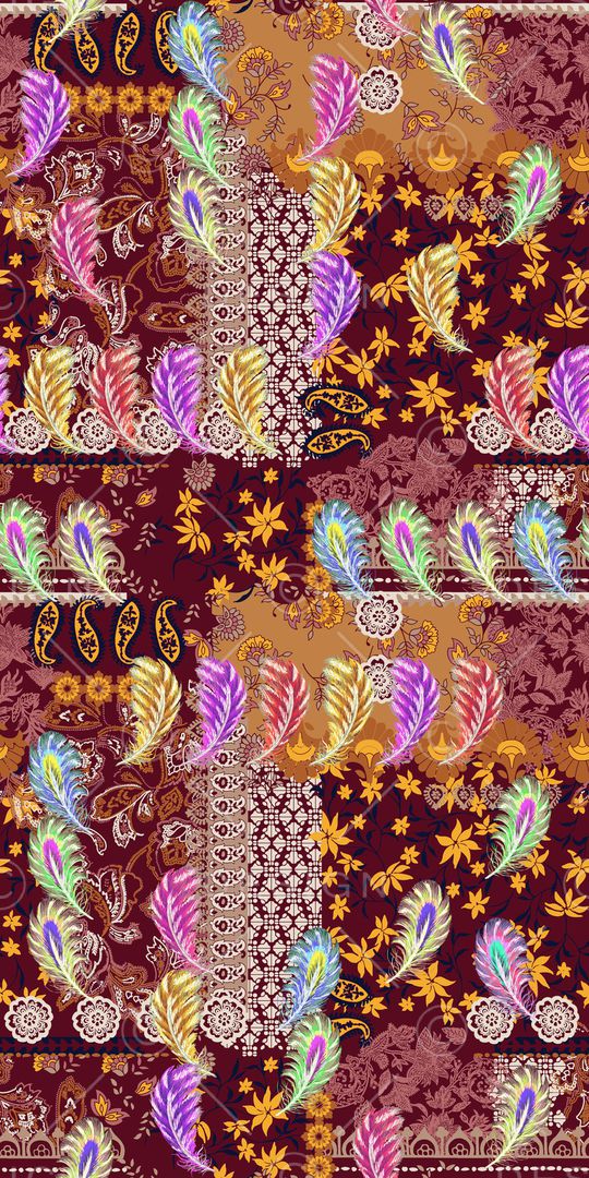 羽毛印花华亿平台图片