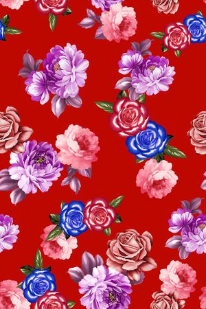 彩底花卉印花华亿平台图片