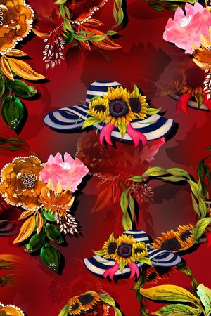 向日葵印花华亿平台图片