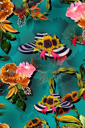 向日葵印花华亿平台图片