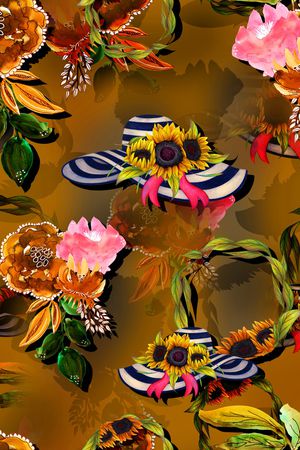 向日葵印花华亿平台图片