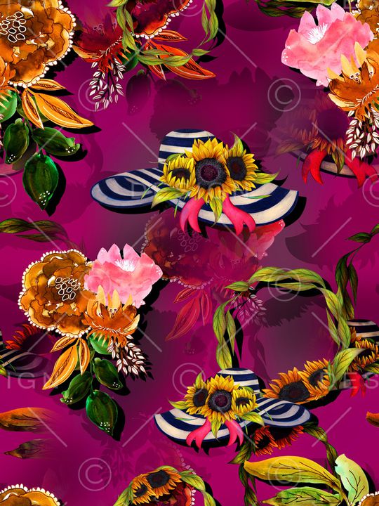 向日葵印花华亿平台图片