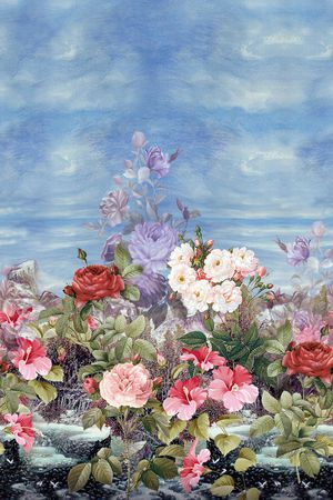 月季花印花华亿平台图片