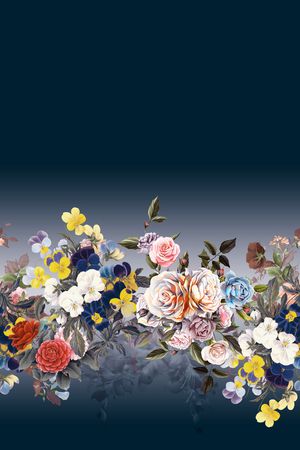 玫瑰花印花华亿平台图片