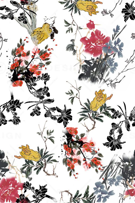 花卉印花华亿平台图片