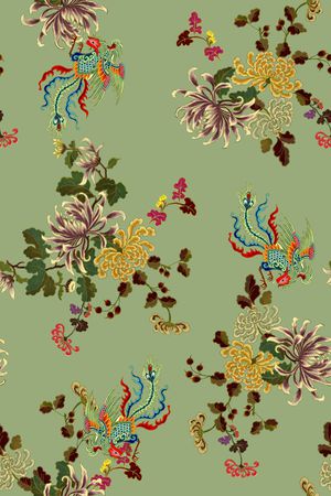 水彩花卉印花华亿平台图片