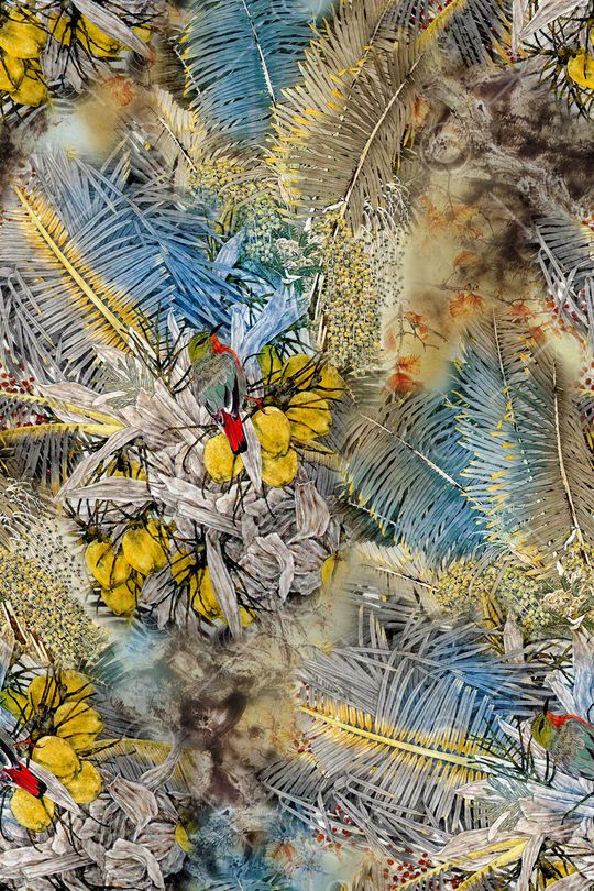 花鸟印花华亿平台图片