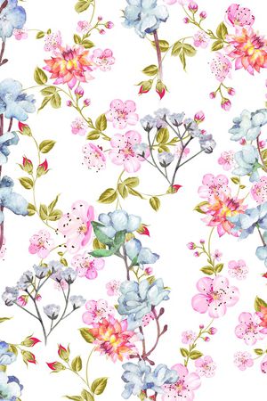 水彩花卉印花华亿平台图片