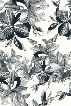 线条花卉印花华亿平台图片