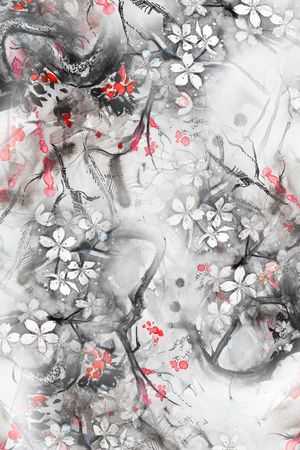 水墨风印花华亿平台图片