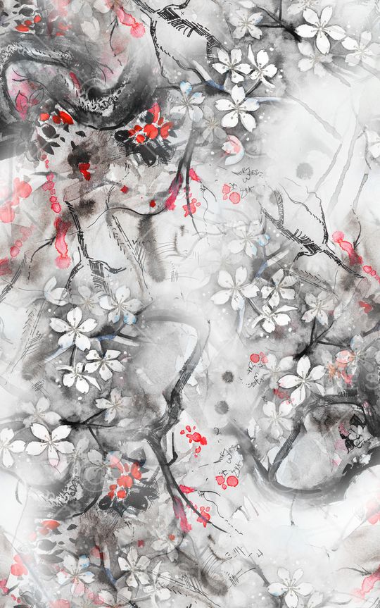 水墨风印花华亿平台图片