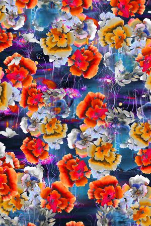 花卉印花华亿平台图片