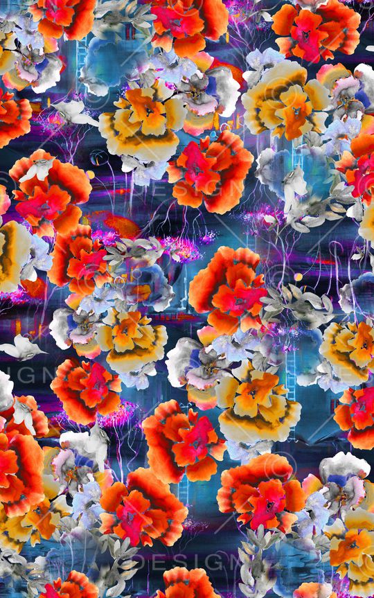 花卉印花华亿平台图片