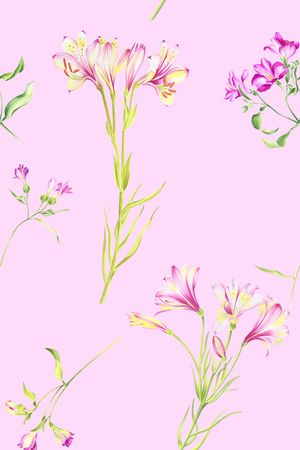 手绘花卉印花华亿平台图片