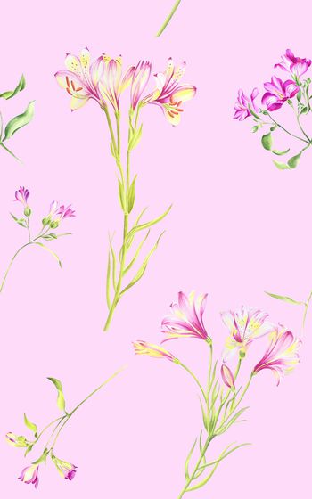 手绘花卉印花华亿平台图片