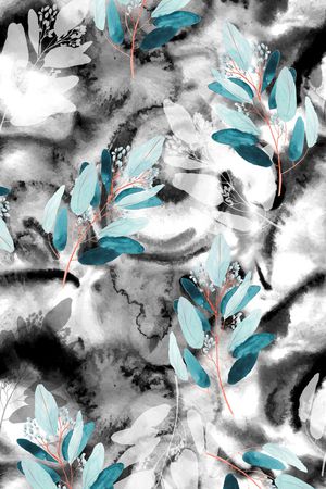 水彩花卉印花华亿平台图片