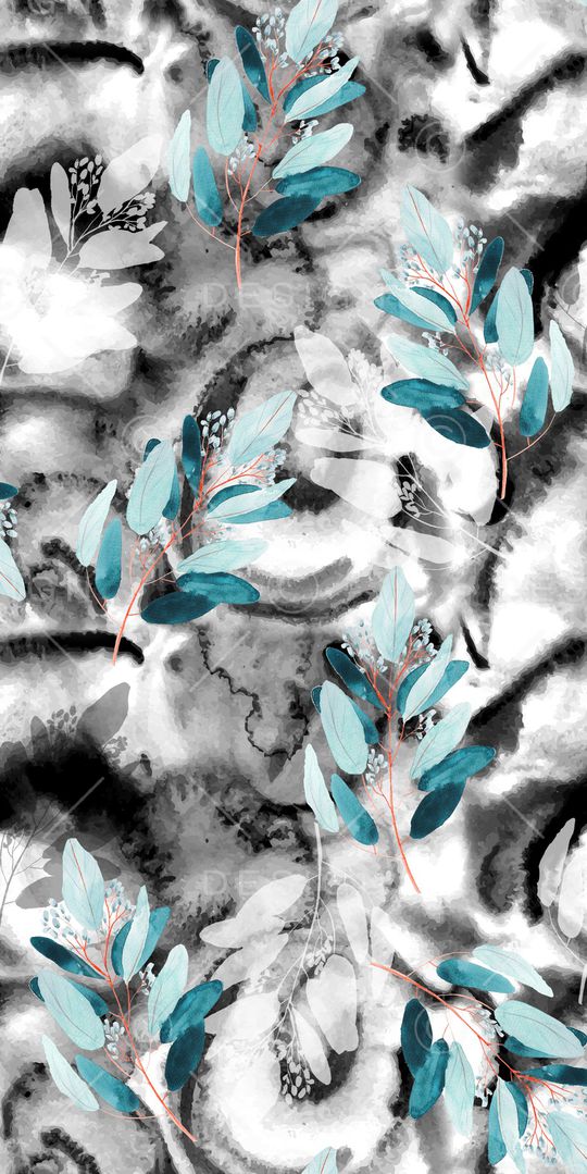 水彩花卉印花华亿平台图片