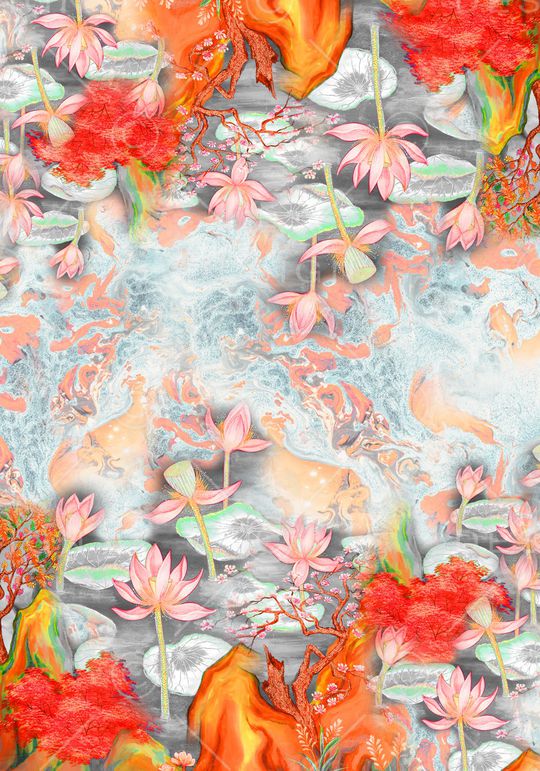 中国风印花华亿平台图片