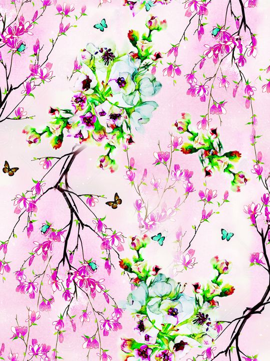 玉兰花印花华亿平台图片