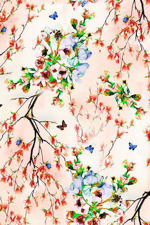 玉兰花印花华亿平台图片