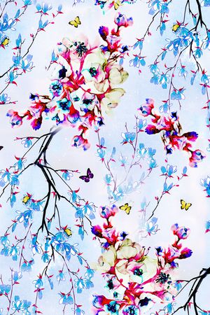 玉兰花印花华亿平台图片