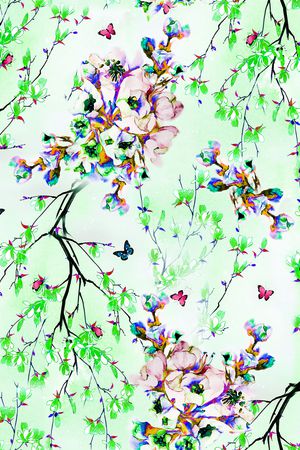 玉兰花印花华亿平台图片