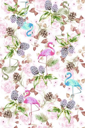 火烈鸟印花华亿平台图片