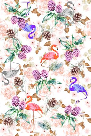 火烈鸟印花华亿平台图片