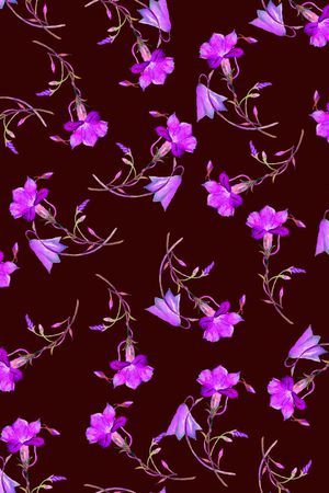 黑底花卉印花华亿平台图片