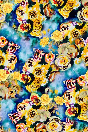 抽象花卉印花华亿平台图片