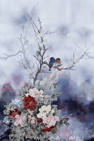 梅花印花华亿平台图片