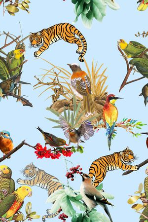 动物花卉印花华亿平台图片