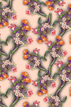 花卉印花华亿平台图片