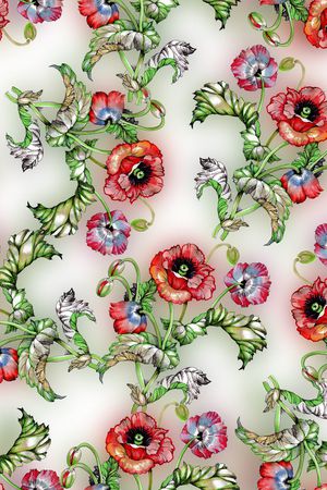 花卉印花华亿平台图片