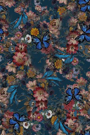 花卉印花华亿平台图片