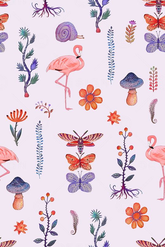 水彩花卉印花华亿平台图片