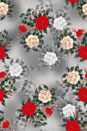 牡丹印花华亿平台图片